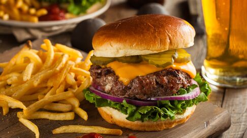 Burger and fries